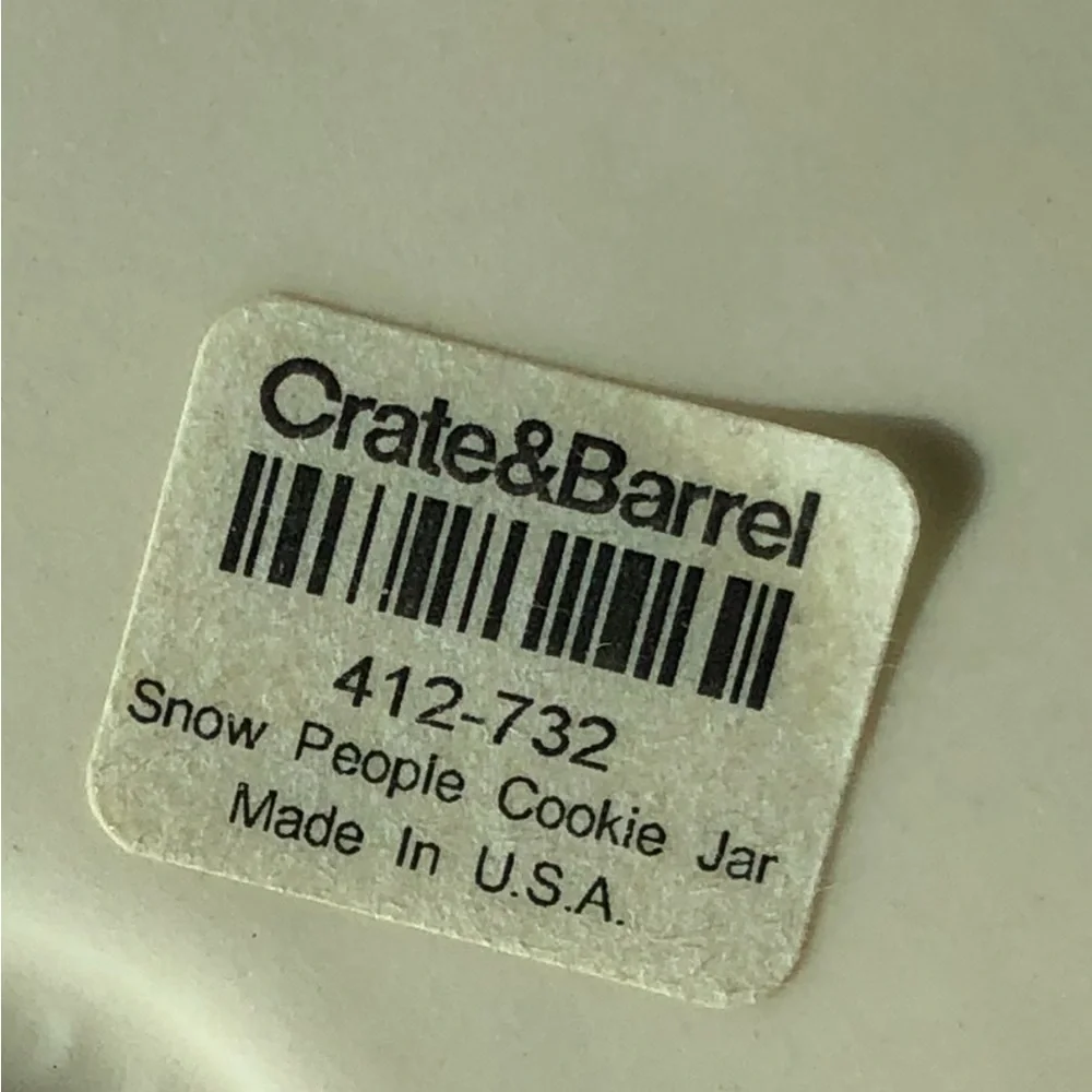 Snow People Cookie Jar Crate&Barrel vintage 3 QT made in USA Hartstone Pottery